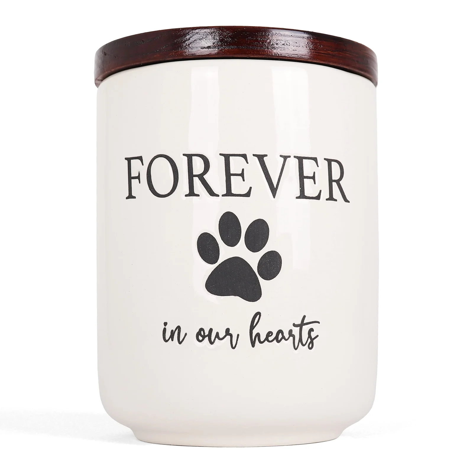 Ceramic Paw Print Memorial Dog Urn